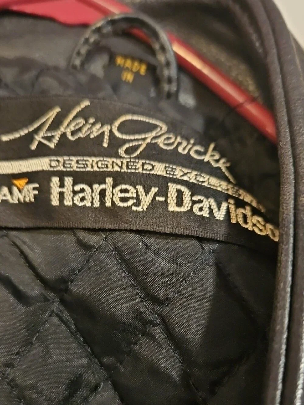 VintageHarley-Davidson Black Quilted Leather Bomber Jacket 1975-1977